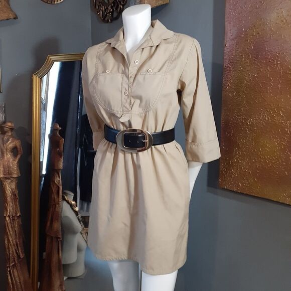 Vintage Khaki Mini Dress  - Picture 4 of 13